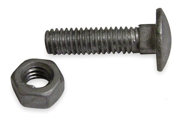 Carriage Bolts, Steel, 5/16 In Dia., PK20