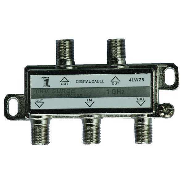 Cable Splitter, 4-Way, F-Type, 1 GHz