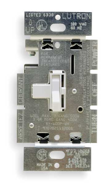 Lighting Dimmer, 1-Pole, Toggle, Ivory