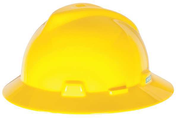 Full Brim Hard Hat, Type 1, Class E, Ratchet (4-Point), Yellow