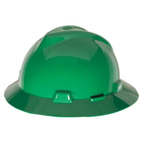 Full Brim Hard Hat, Type 1, Class E, Ratchet (4-Point), Green