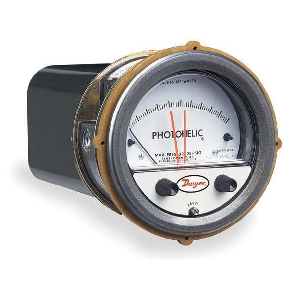 Pressure Gauge, 0 to 1 In H2O