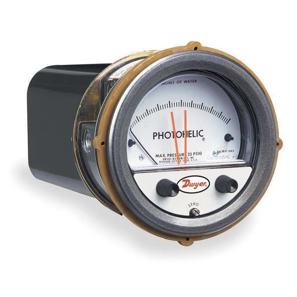 Pressure Gauge, 0 to 25 In H2O