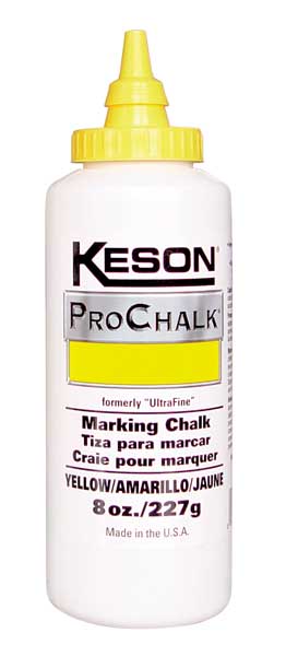 Marking Chalk Refill, Yellow, 8 Oz
