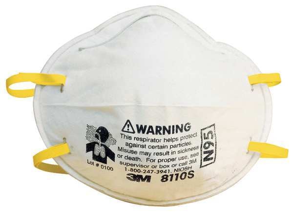 N95 Disposable Respirator, S, White, PK20