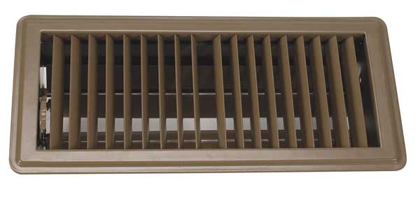 Floor Register, 4 X 10, Brown, Steel