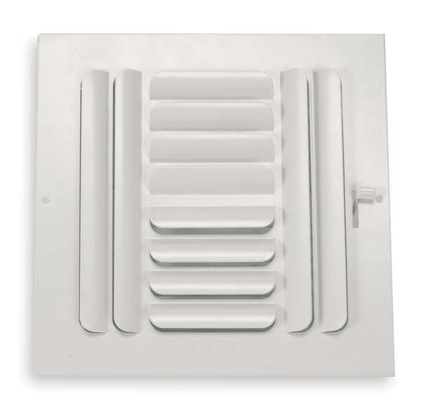 Sidewall/Ceiling Register, 8 X 8, White, Steel