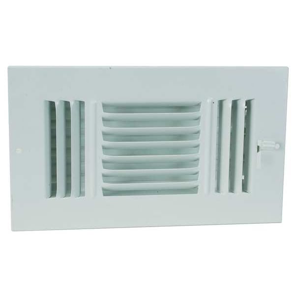 Sidewall/Ceiling Register, 8 X 14, White, Steel