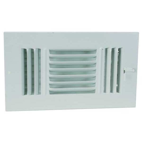 Sidewall/Ceiling Register, 8 X 10, White, Steel