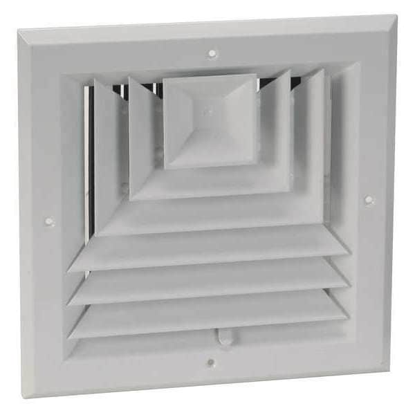 10 in Square 3-Way Multilouver Ceiling Diffuser, White
