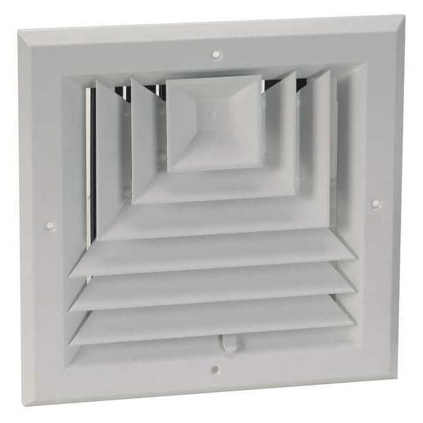 8 in Square 3-Way Multilouver Ceiling Diffuser, White