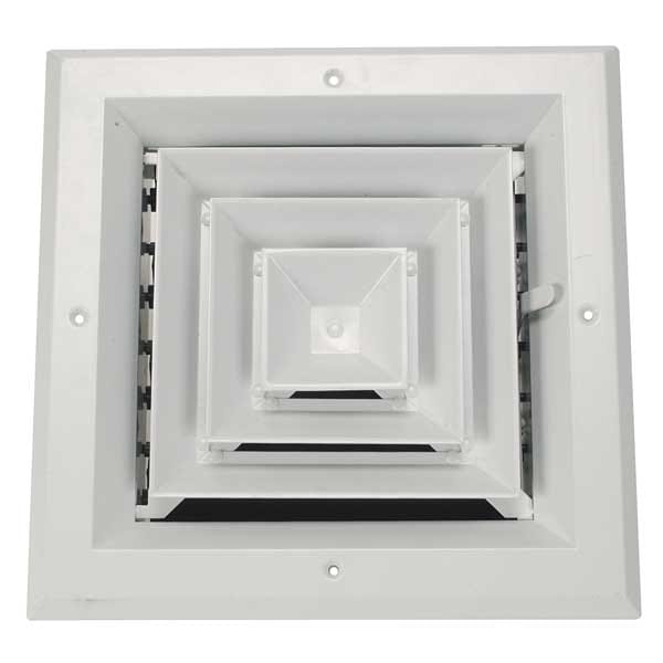 10 in Square 4-Way Multilouver Ceiling Diffuser, White