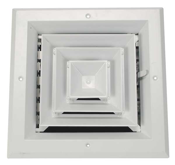 6 in Square 4-Way Multilouver Ceiling Diffuser, White