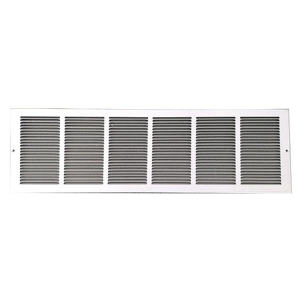 Return Air Grille, 8 X 30, White, Steel