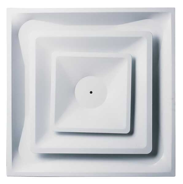 6 in Square 2 Cone Ceiling Diffuser, White