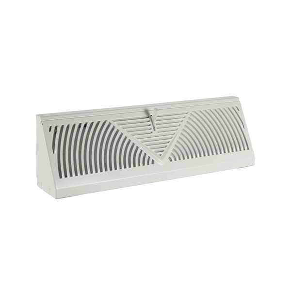 Baseboard Register, 2 X 12, White, Steel
