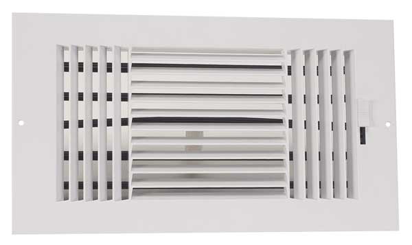 Sidewall/Ceiling Register, 6 X 10, White, Plastic