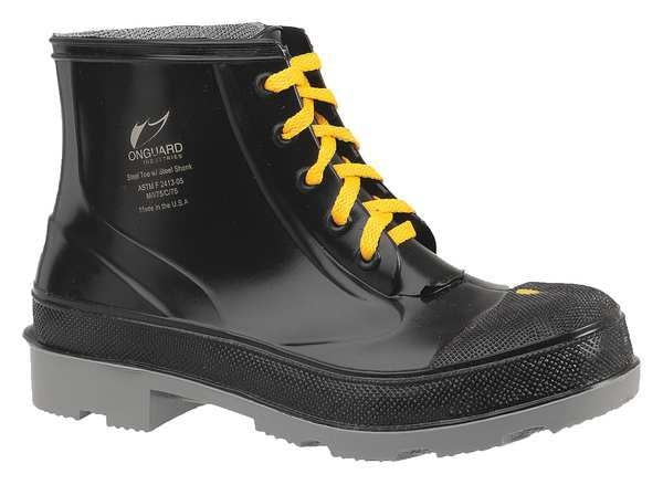 Size 13 Men's Steel Rubber Boot, Black
