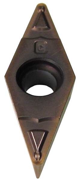 Diamond Turning Insert, Diamond, 3/8 in, VCMT, 35  Degrees, 1/64 in, Carbide
