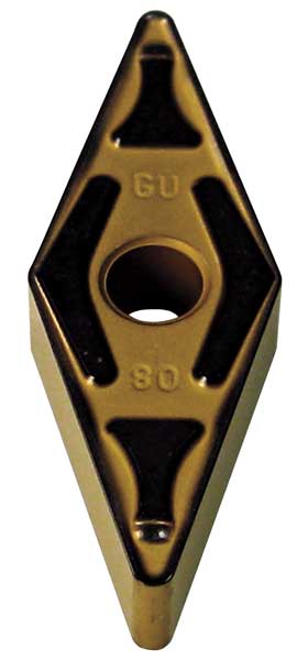 Diamond Turning Insert, Diamond, 3/8 in, VNMG, 35  Degrees, 1/32 in, Carbide