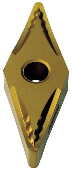 Diamond Turning Insert, Diamond, 3/8 in, VNMG, 35  Degrees, 1/64 in, Carbide