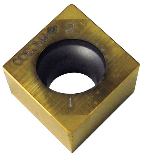 Diamond Turning Insert, Diamond, 3/8 in, CCGA, 80  Degrees, 1/32 in, CBN