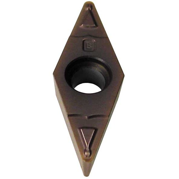 Diamond Turning Insert, Diamond, 3/8 in, VBMT, 35  Degrees, 1/32 in, Carbide