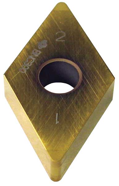 Diamond Turning Insert, Diamond, 1/2 in, DNGA, 55  Degrees, 3/64 in, CBN