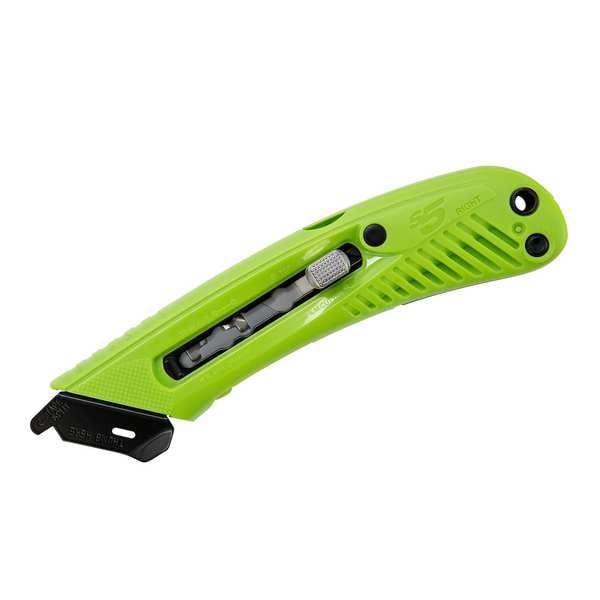 Safety Knife, 3 Fixed Blade Depths, Safety Point, Plastic, 6 in L.