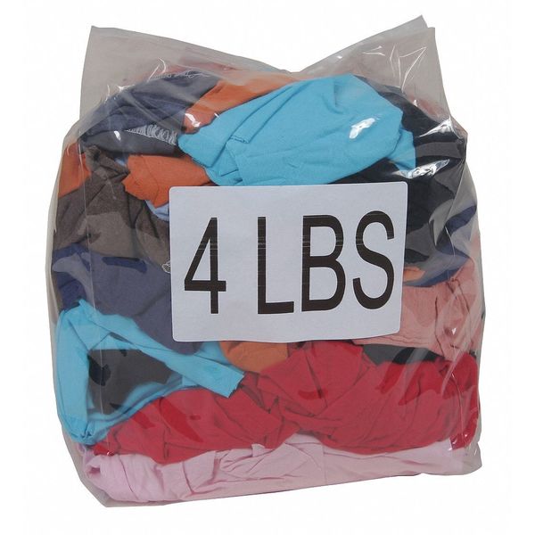 Recycled Cotton T-shirt Cloth Rag 4 lb. Varies Sizes, Assorted