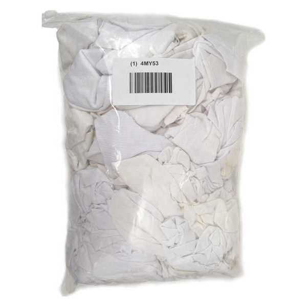 Recycled Cotton T-shirt Cloth Rag 4 lb. Varies Sizes, White