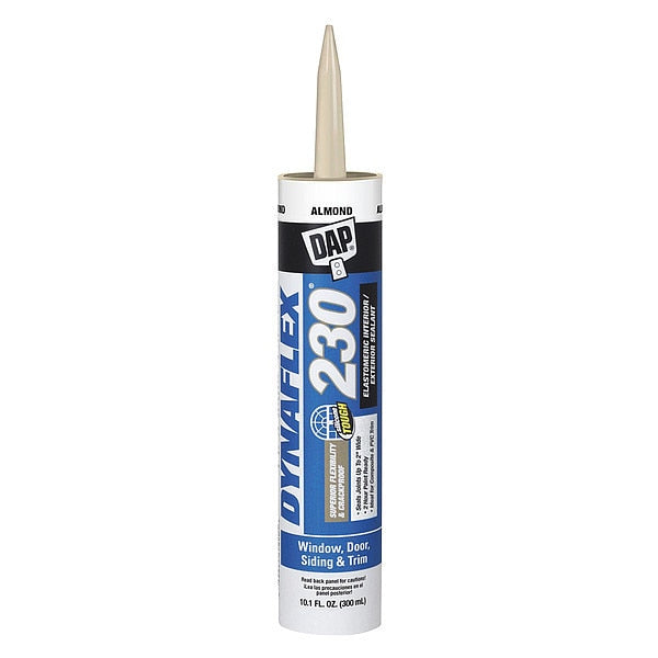 Indoor & Outdoor Sealant, 10.1 oz, Cartridge, Almond, Acrylic Polymer Base