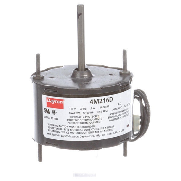 HVAC Motor, 1/100 HP, 1550 rpm, 115V, 3.3