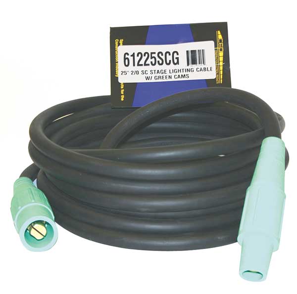 Cam Lock Extension Cord, Wire Size 2/0, 1P