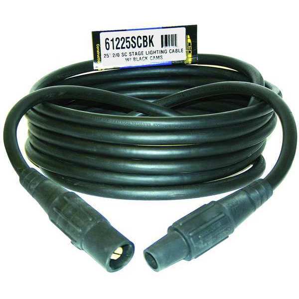 Cam Lock Extension Cord, 200A, CL20FBK, 1P