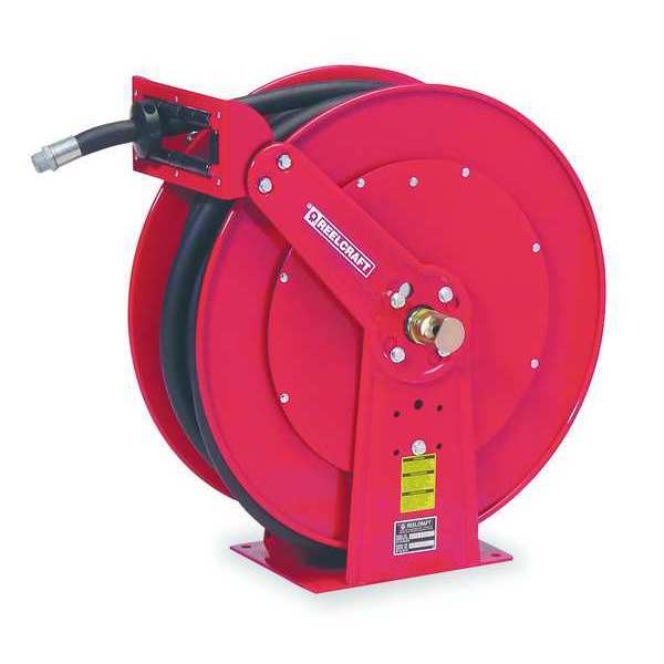 Spring Return Hose Reel, 1 in Hose Dia., 50 ft Length, 50 psi