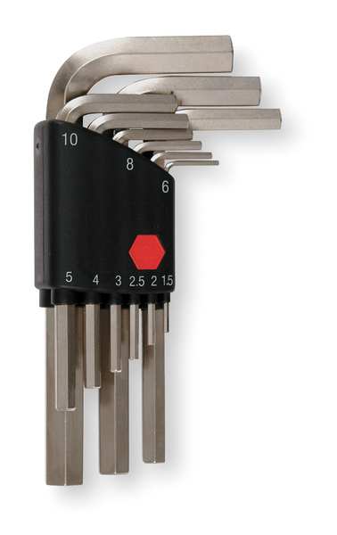 9 Piece Metric L-Shape Hex Key Set, 35191
