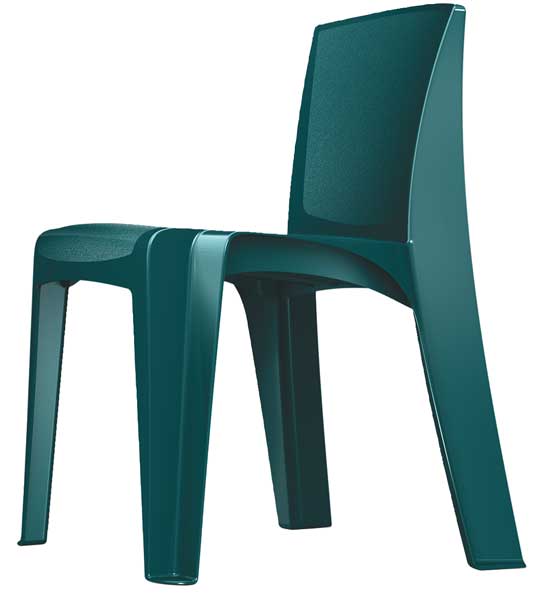 Stacking Chair, RazorBack Series, Polypropylene Teal