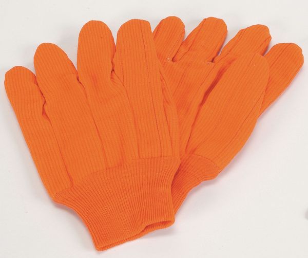 Canvas Gloves, Cotton, L, High Visibility Orange, PR