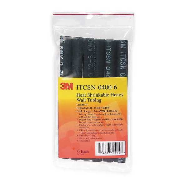 Shrink Tubing, 2.0in ID, Black, 4ft, PK5