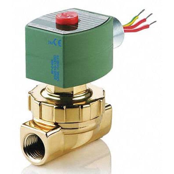 120V AC Brass Steam and Hot Water Solenoid Valve, Normally Closed, 3/4 in Pipe Size