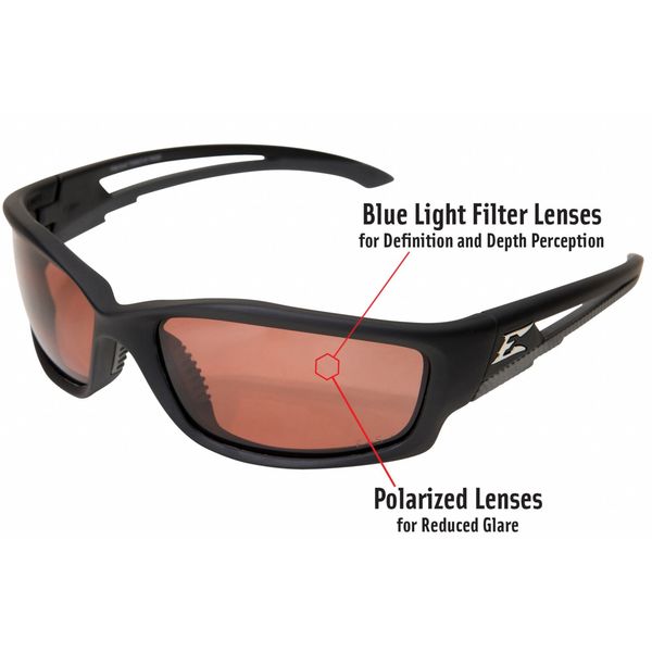 Polarized Safety Glasses, Wraparound Copper Polycarbonate Lens, Scratch-Resistant