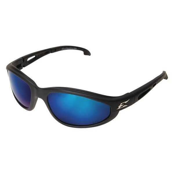 Polarized Safety Glasses, Wraparound Aqua Precision Blue Mirror Polycarbonate Lens