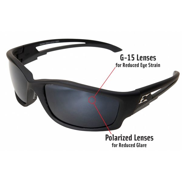 Polarized Safety Glasses, Wraparound G-15 Polycarbonate Lens, Scratch-Resistant