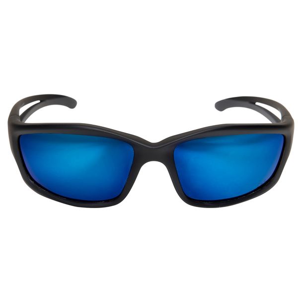 Polarized Safety Glasses, Wraparound Aqua Precision Blue Mirror Polycarbonate Lens