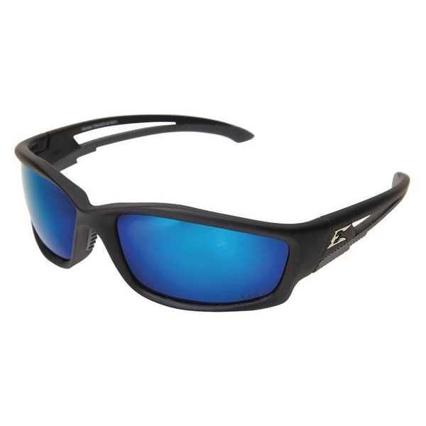 Polarized Safety Glasses, Wraparound Aqua Precision Blue Mirror Polycarbonate Lens