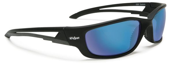 Polarized Safety Glasses, Wraparound Aqua Precision Blue Mirror Polycarbonate Lens