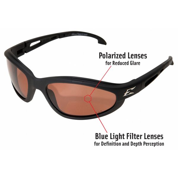 Polarized Safety Glasses, Wraparound Copper Polycarbonate Lens, Scratch-Resistant