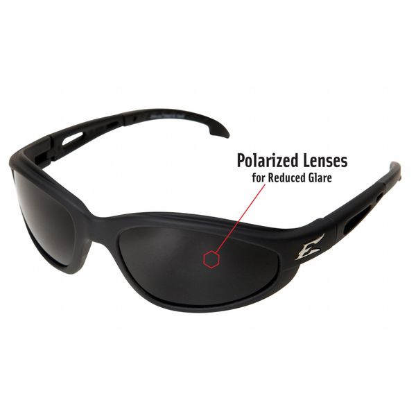 Polarized Safety Glasses, Wraparound Smoke Polycarbonate Lens, Scratch-Resistant