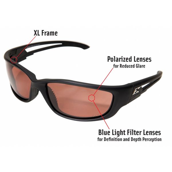 Polarized Safety Glasses, Wraparound Copper Polycarbonate Lens, Scratch-Resistant